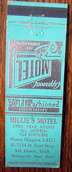 Millies Motel (Mums Motel) - Matchbook (newer photo)